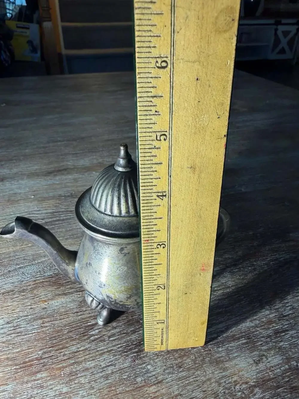Vintage Silver-Plated Miniature Teapot Candle Holder